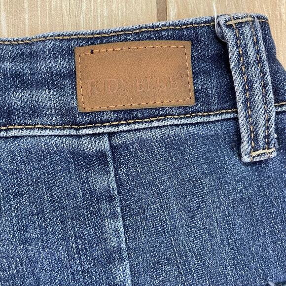 Judy Blue Wide Leg Crop Jeans 3/26 Raw Hem High Rise Stretch Denim Pants - Picture 10 of 12